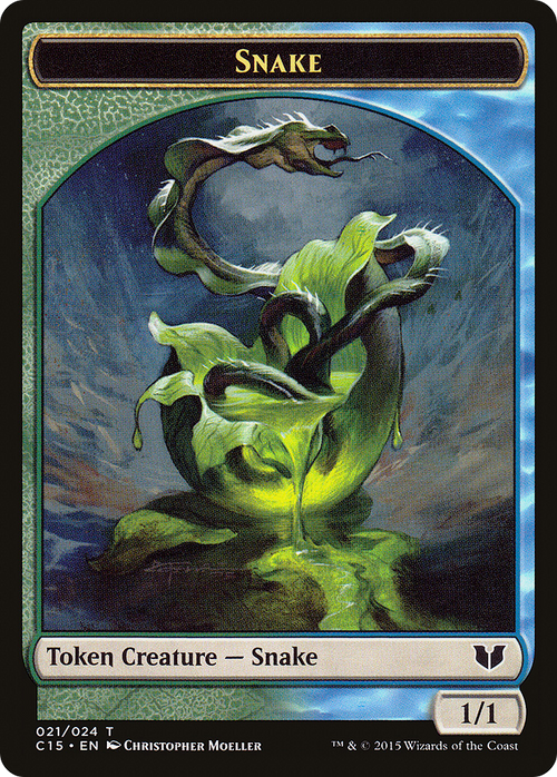 Snake (021) // Saproling Double-Sided Token (C15-021) - Commander 2015 Tokens