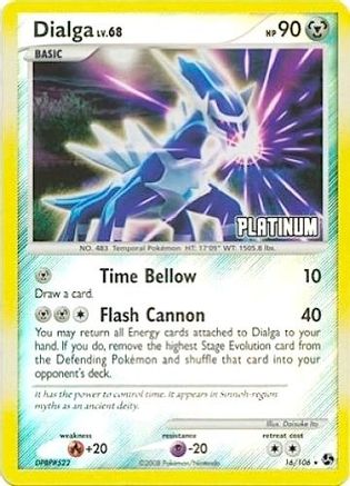 Dialga - 16/106 [Platinum]/106  - Reverse Holofoil Burger King Promos - Promo