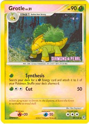 Grotle - 49/130 [Diamond & Pearl]/130  - Reverse Holofoil Burger King Promos - Promo