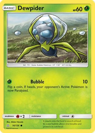 Dewpider  - Reverse Holofoil SM  Ultra Prism - Common