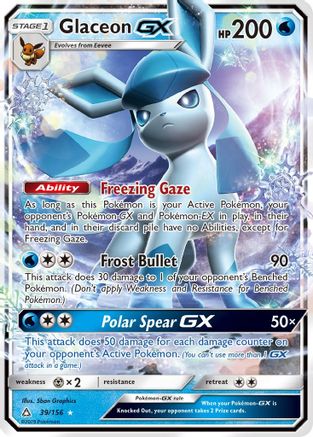 Glaceon GX 039  - Holofoil SM  Ultra Prism - Ultra Rare