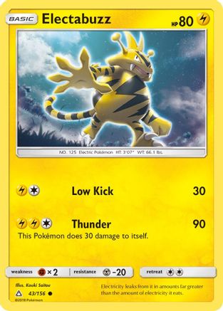 Electabuzz 043  - Reverse Holofoil SM  Ultra Prism - Common