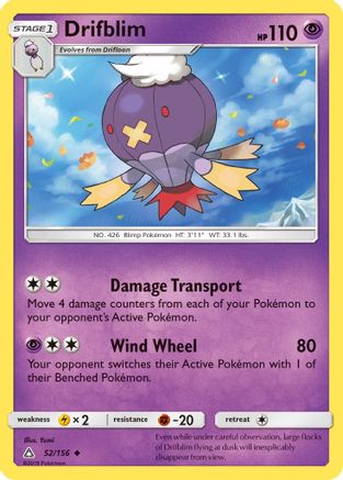 Drifblim/156  - Reverse Holofoil SM  Ultra Prism - Uncommon