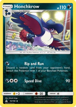 Honchkrow/156  - Reverse Holofoil SM  Ultra Prism - Uncommon