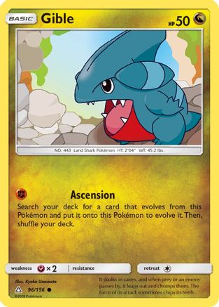 Gible (96) (96) 096  - Reverse Holofoil SM  Ultra Prism - Common