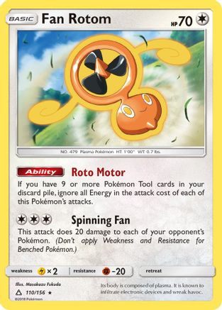 Fan Rotom 110  SM  Ultra Prism - Rare