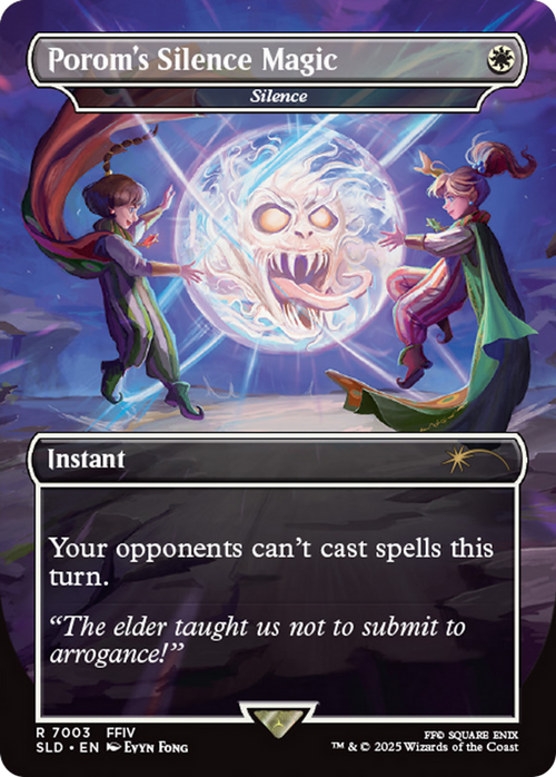 Porom's Silence Magic - Silence (Rainbow Foil) (SLD-7003) - Secret Lair Drop Series / Porom's Silence Magic (Borderless) Foil