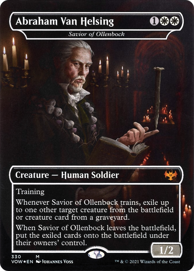 Abraham Van Helsing - Savior of Ollenbock (VOW-330) - Innistrad: Crimson Vow / Abraham Van Helsing (Borderless) Foil