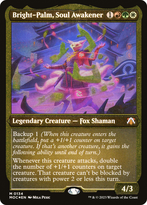 Bright-Palm, Soul Awakener (Display Commander) - Thick Stock (MOC-134) - March of the Machine Commander Foil