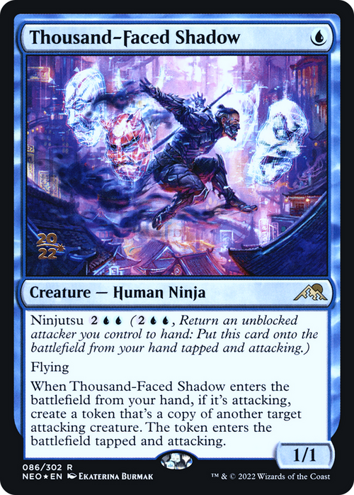 Thousand-Faced Shadow (PRE-086) - Kamigawa: Neon Dynasty Promos Foil