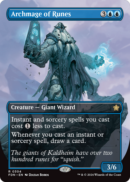 Archmage of Runes (Borderless) (FDN-304) - Foundations Foil