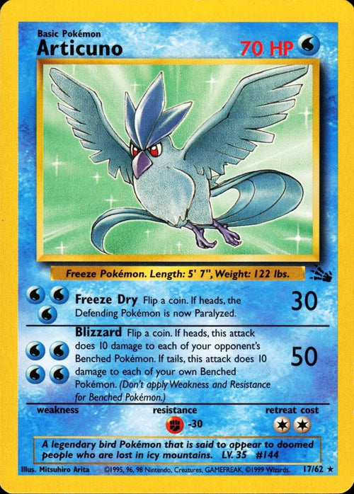 Articuno (17) (17) 017  - Unlimited Fossil - Rare