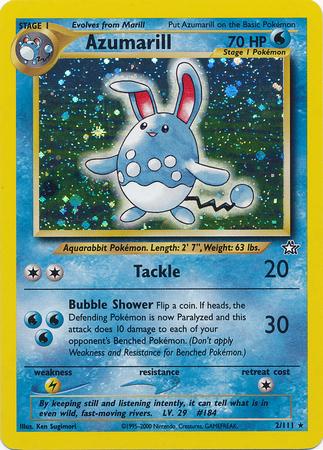 Azumarill 002  - Unlimited Holofoil Neo Genesis - Holo Rare