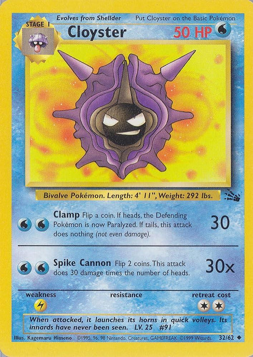 Cloyster 032  - Unlimited Fossil - Uncommon