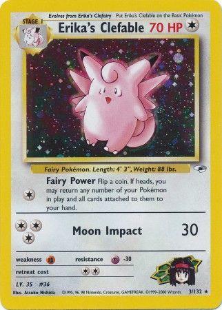 Erika's Clefable 003  - Unlimited Holofoil Gym Heroes - Holo Rare