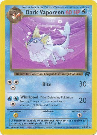 Dark Vaporeon 045  - Unlimited Team Rocket - Uncommon