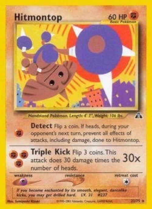 Hitmontop (22)  - Unlimited Neo Discovery - Rare