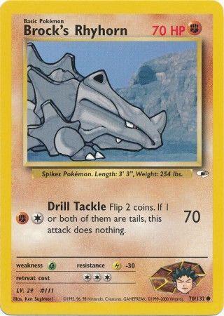 Brock's Rhyhorn (70) (70) 070  - Unlimited Gym Heroes - Common