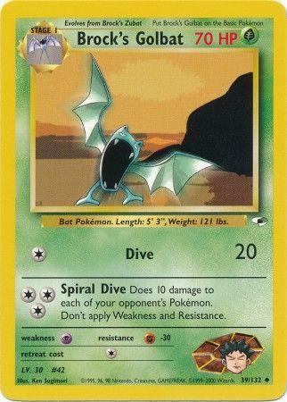 Brock's Golbat 039  - Unlimited Gym Heroes - Uncommon