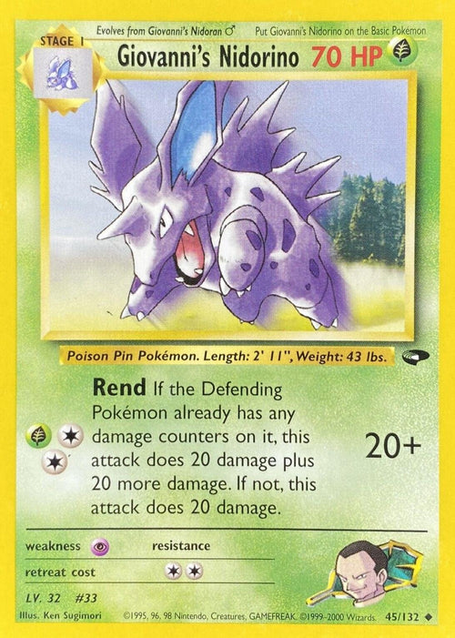 Giovanni's Nidorino 045  - Unlimited Gym Challenge - Uncommon