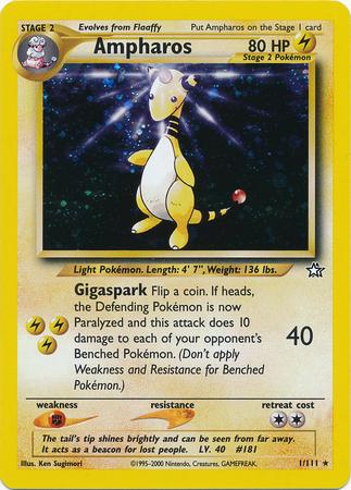 Ampharos 001  - Unlimited Holofoil Neo Genesis - Holo Rare