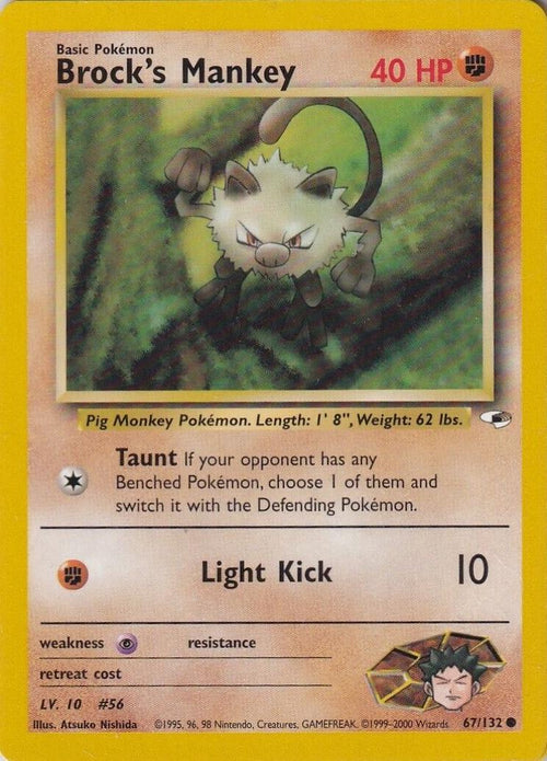 Brock's Mankey (67) (67) 067  - Unlimited Gym Heroes - Common