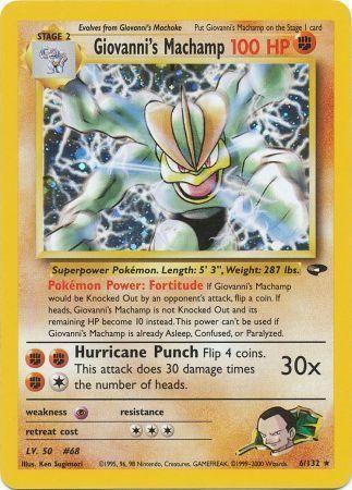Giovanni's Machamp 006  - Unlimited Holofoil Gym Challenge - Holo Rare