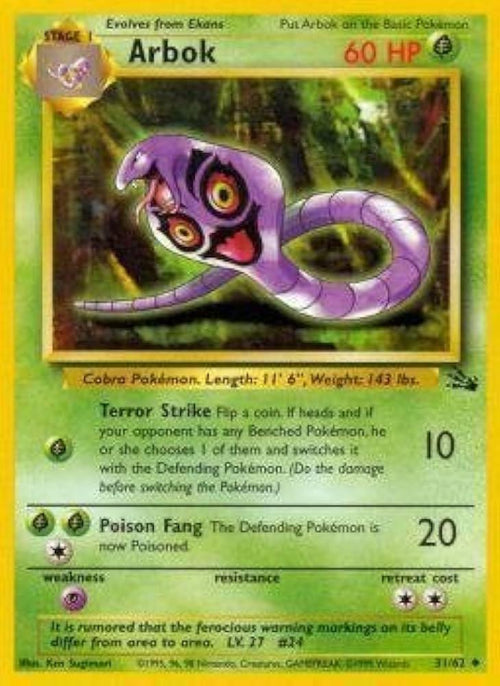 Arbok 031  - Unlimited Fossil - Uncommon