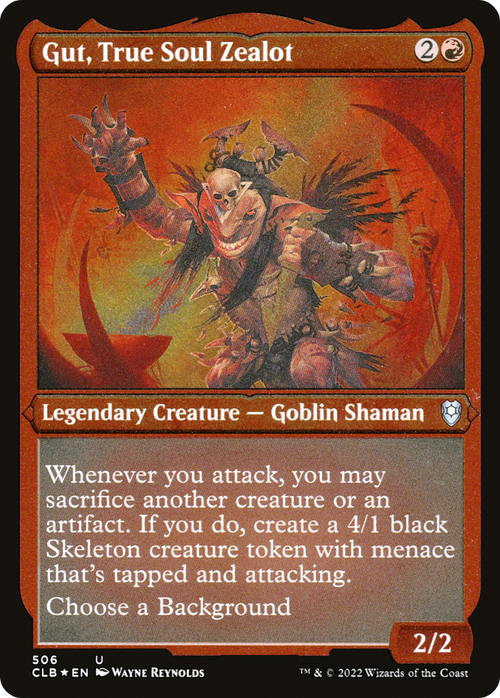 Gut, True Soul Zealot (Foil Etched) (CLB-506) - Commander Legends: Battle for Baldur's Gate Foil