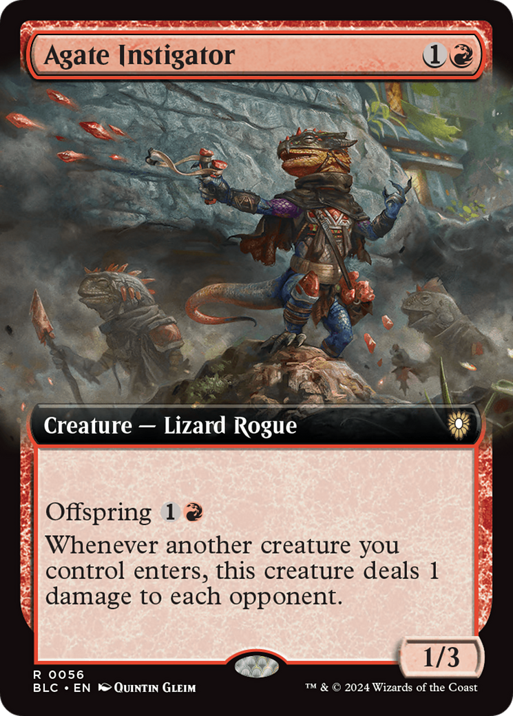Agate Instigator (Extended Art) (BLC-056) - Bloomburrow Commander: (Extended Art)