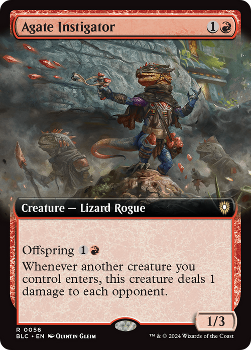 Agate Instigator (Extended Art) (BLC-056) - Bloomburrow Commander: (Extended Art)