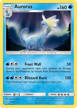 Aurorus 028  - Reverse Holofoil SM  Forbidden Light - Holo Rare
