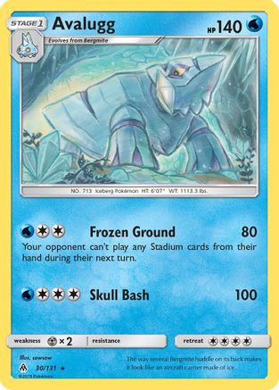 Avalugg  - Reverse Holofoil SM  Forbidden Light - Rare