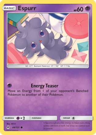 Espurr 044  - Reverse Holofoil SM  Forbidden Light - Common