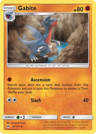 Gabite 061  - Reverse Holofoil SM  Forbidden Light - Uncommon