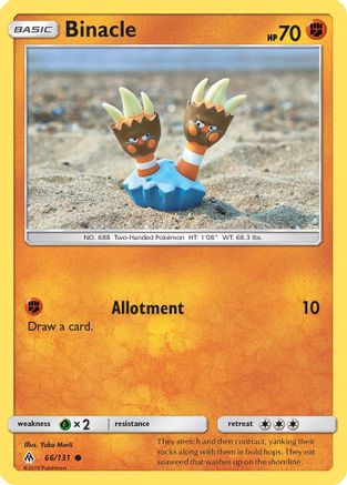 Binacle 066  - Reverse Holofoil SM  Forbidden Light - Common