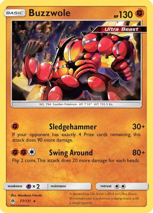 Buzzwole 077  SM  Forbidden Light - Rare