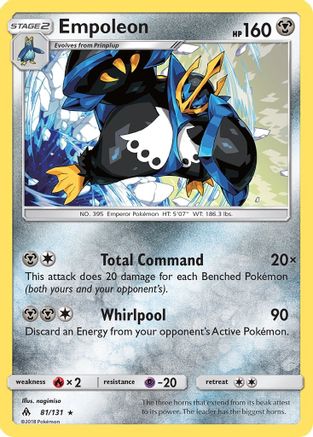 Empoleon 081  - Holofoil SM  Forbidden Light - Holo Rare