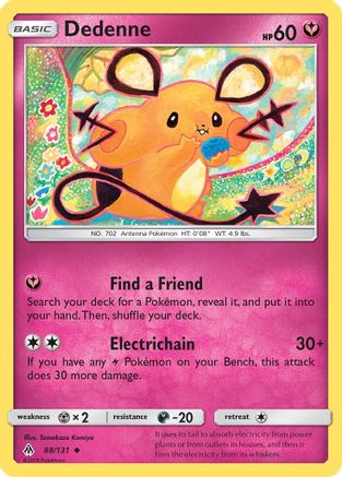 Dedenne 088  - Reverse Holofoil SM  Forbidden Light - Uncommon