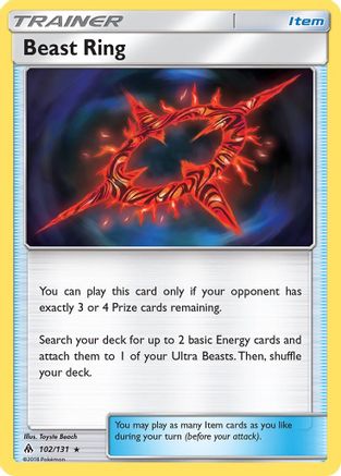 Beast Ring 102  - Reverse Holofoil SM  Forbidden Light - Rare