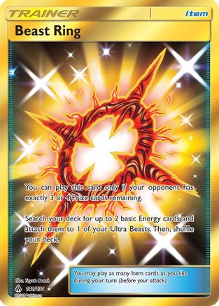 Beast Ring (Secret)  - Holofoil SM  Forbidden Light - Secret Rare