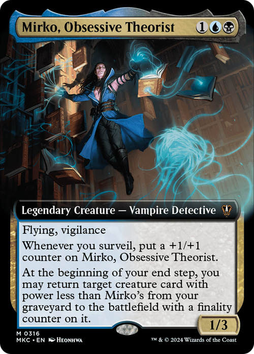 Mirko, Obsessive Theorist (Extended Art) (MKC-316) - Murders at Karlov Manor Commander: (Extended Art)