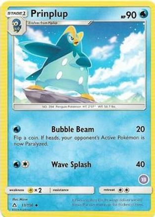 Prinplup (13)/156  SM Trainer Kit Alolan Sandslash & Alolan Ninetales - Uncommon