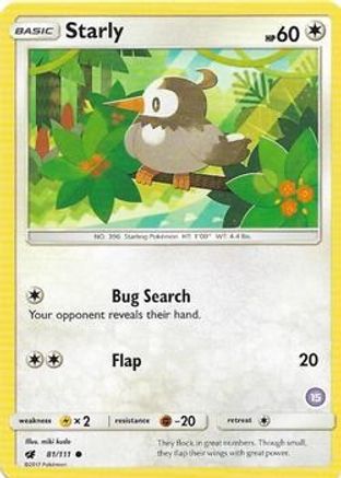 Starly (15)/111  SM Trainer Kit Alolan Sandslash & Alolan Ninetales - Common