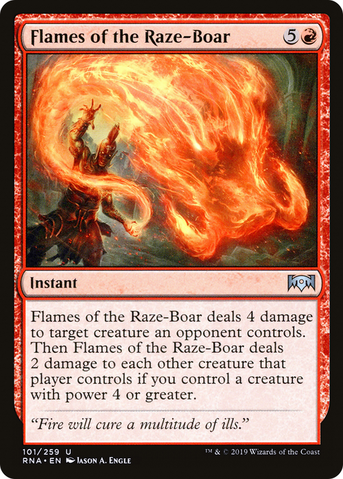 Flames of the Raze-Boar (RNA-101) - Ravnica Allegiance Foil