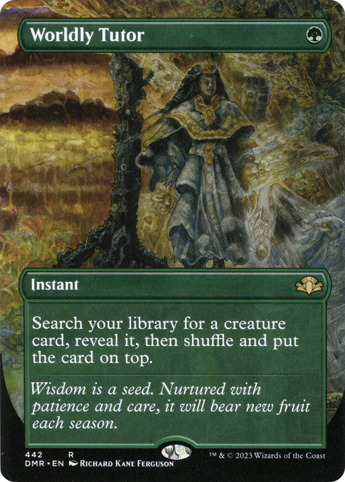 Worldly Tutor (Borderless) (DMR-442) - Dominaria Remastered