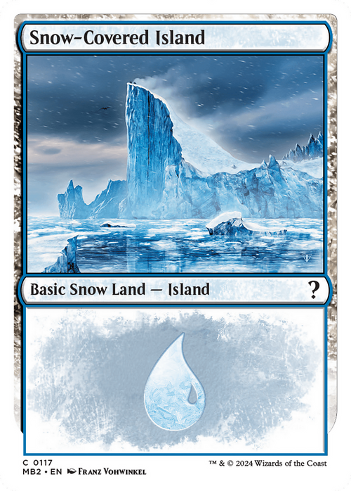 Snow-Covered Island (White Border) (MB2-117) - Mystery Booster 2: (snow)