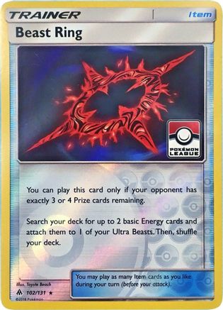 Beast Ring (Pokemon League) 102/131  - Reverse Holofoil League & Championship Cards - Promo