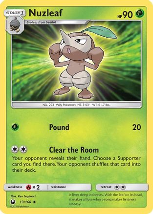 Nuzleaf/168  - Reverse Holofoil SM  Celestial Storm - Uncommon
