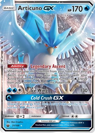 Articuno GX 031  - Holofoil SM  Celestial Storm - Ultra Rare